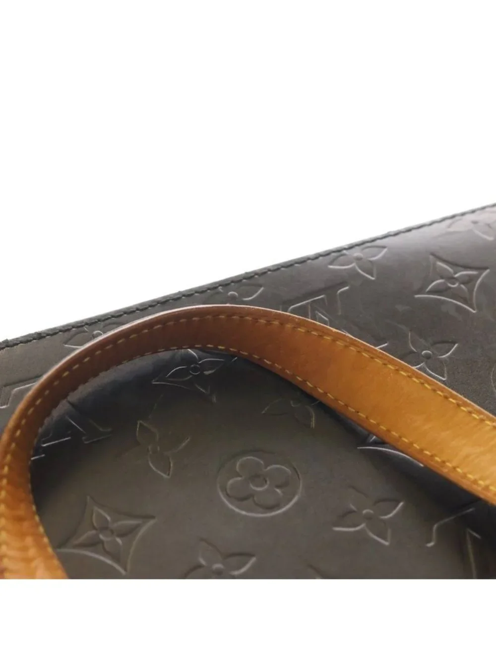 Louis Vuitton Monogram Matte Shelton Handbag Metallic Gray Leather Silver